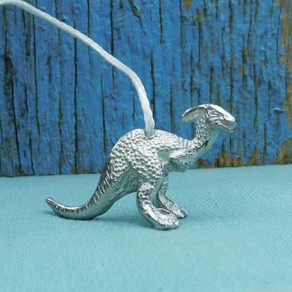 Parasaurolophus Light Pull, Handcast Pewter, Polished Finish