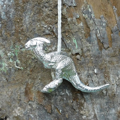 Parasaurolophus Light Pull, Handcast Pewter, Polished Finish