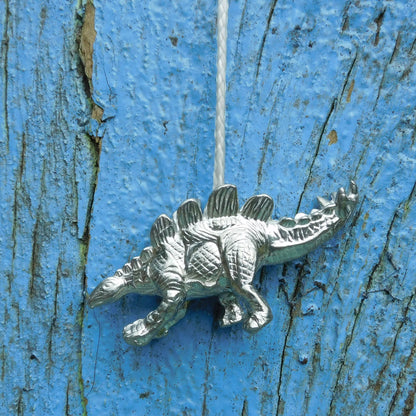 Stegosaurus Light Pull, Handcast Pewter, Polished Finish