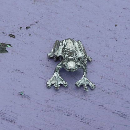 Miniature Frog, Frog Figurine, Hand Cast in Fine Pewter by William Sturt