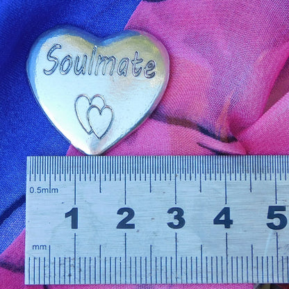 Personalised Heart Pocket Token, French Love Token, Je T’Aime, Handmade in Fine Pewter, by William Sturt