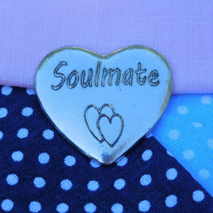 Personalised Heart Pocket Token, French Love Token, Je T’Aime, Handmade in Fine Pewter, by William Sturt