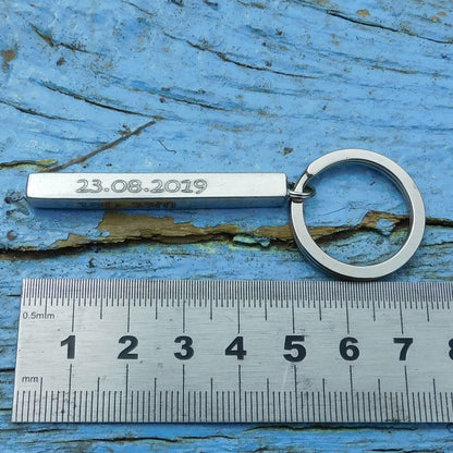 Personnalised Baby Keyring, New Baby Keyring, Engraved Bar Keyring, Handmade, in Finest Pewter, by William Sturt