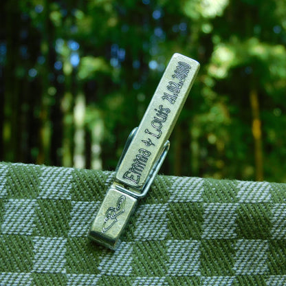Personalised Anniversary Clothes Peg Fridge Magnet, Personalised Fridge Magnt, Handmade, in Finest Pewter, by William Sturt