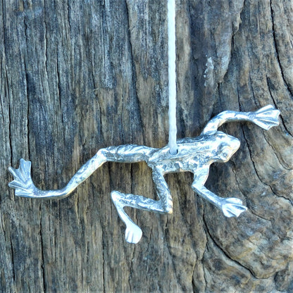 Frog Light Pull, Handcast Pewter, Polished Finish