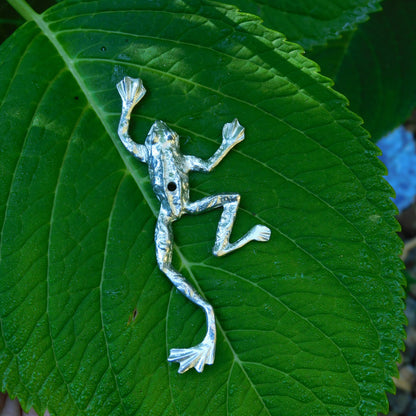 Frog Light Pull, Handcast Pewter, Polished Finish