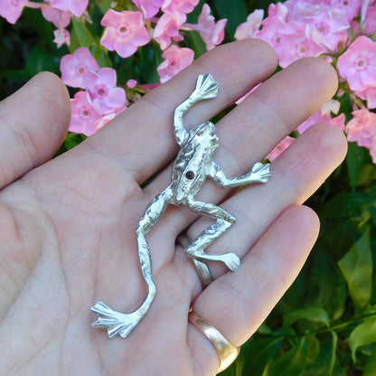 Frog Light Pull, Handcast Pewter, Polished Finish