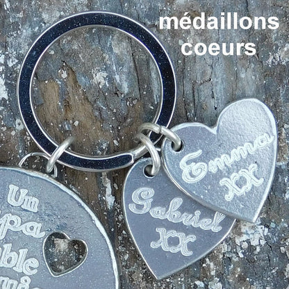 French Keyring, Maîtresse Au Top, Personnalised Keyring, French Papa Keyring, Handmade, in Finest Pewter, by William Sturt
