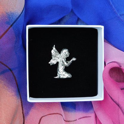 Tiny Flower Fairy Figurine, Fairy Gift, Pixie Fairy, Handmade, In Fine Pewter, by William Sturt