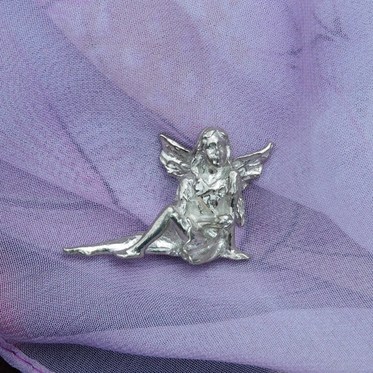 Tiny Flower Fairy Figurine, Fairy Gift, Tilly Fairy, Handmade, In Fine Pewter, by William Sturt