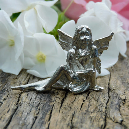 Tiny Flower Fairy Figurine, Fairy Gift, Tilly Fairy, Handmade, In Fine Pewter, by William Sturt