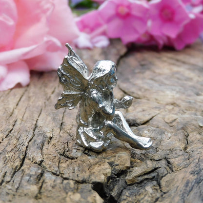 Tiny Flower Fairy Figurine, Fairy Gift, Viola Fairy, Handmade, In Fine Pewter, by William Sturt