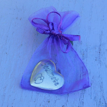 Two Soul Sisters Heart Tokens, Soul Sisters Pocket Tokens, Handmade in Fine Pewter, by William Sturt