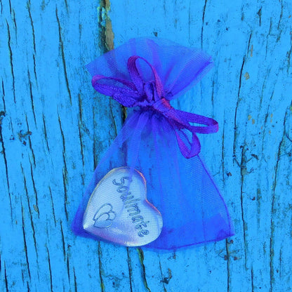 Personalised Heart Pocket Token, French Love Token, Je T’Aime, Handmade in Fine Pewter, by William Sturt
