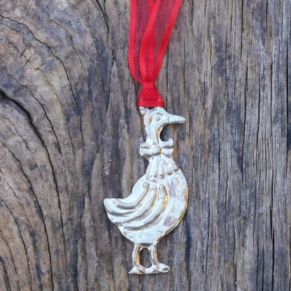 Goose Christmas Decoration, Goose Decoration, Handmade, in Finest Pewter, by William Sturt