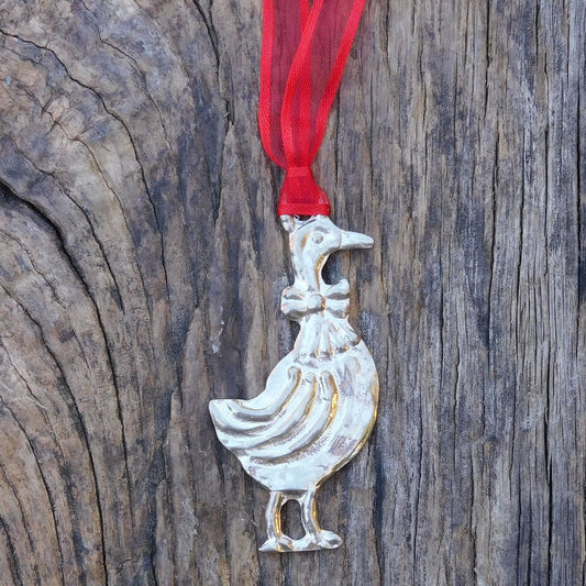 Goose Christmas Decoration, Goose Decoration, Handmade, in Finest Pewter, by William Sturt