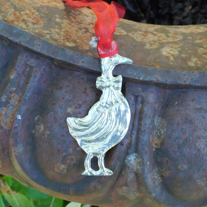 Goose Christmas Decoration, Goose Decoration, Handmade, in Finest Pewter, by William Sturt