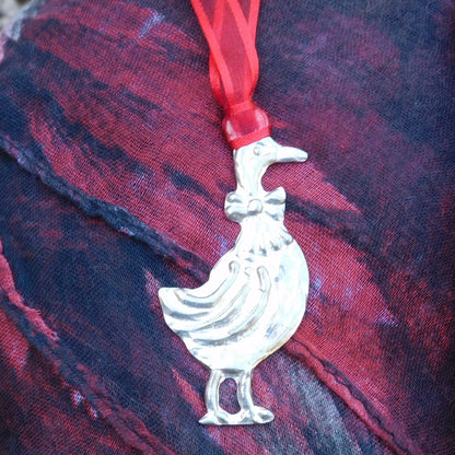 Goose Christmas Decoration, Goose Decoration, Handmade, in Finest Pewter, by William Sturt