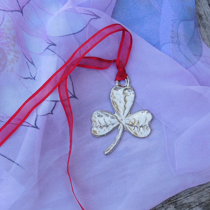 Clover Christmas Decoration, Clover Decoration, Handmade, in Finest Pewter, by William Sturt