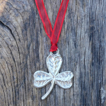 Clover Christmas Decoration, Clover Decoration, Handmade, in Finest Pewter, by William Sturt