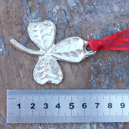 Clover Christmas Decoration, Clover Decoration, Handmade, in Finest Pewter, by William Sturt