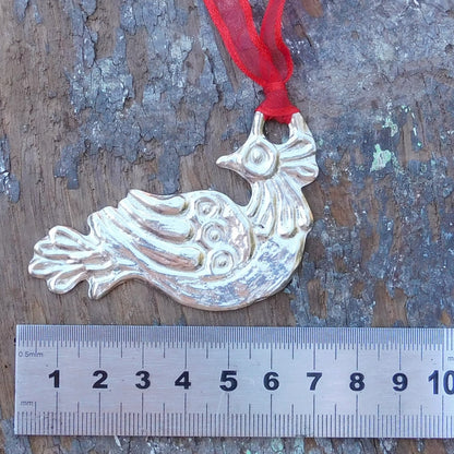Dove Christmas Decoration, Dove Decoration, Handmade, in Finest Pewter, by William Sturt