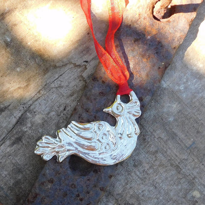 Dove Christmas Decoration, Dove Decoration, Handmade, in Finest Pewter, by William Sturt