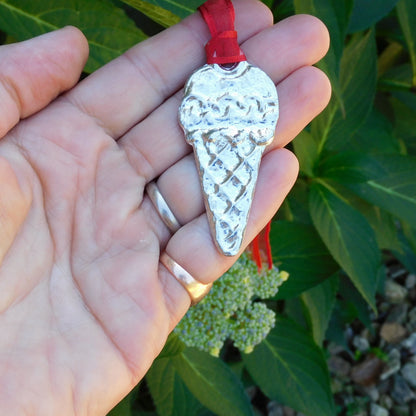 Ice Cream Christmas Decoration, Icecream Decoration, Handmade, in Finest Pewter, by William Sturt