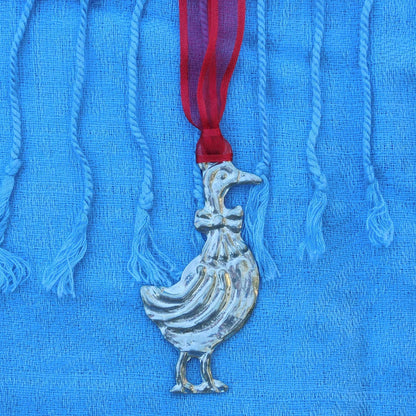 Goose Christmas Decoration, Goose Decoration, Handmade, in Finest Pewter, by William Sturt