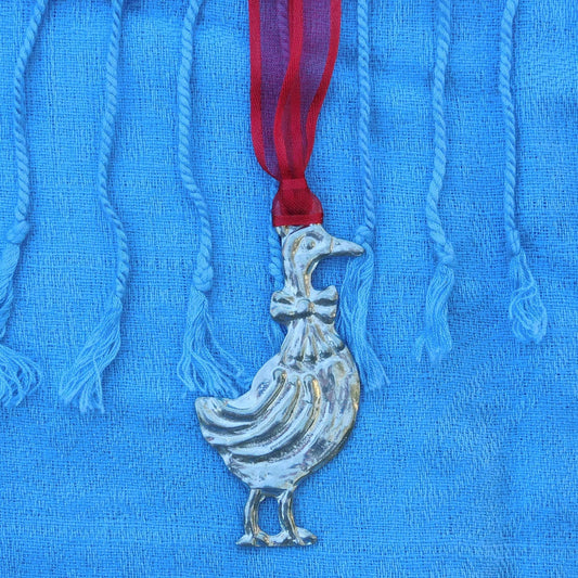 Goose Christmas Decoration, Goose Decoration, Handmade, in Finest Pewter, by William Sturt