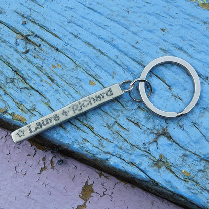 Personnalised Keyring, Bar Coordinates Keyring, Date Keyring, Handmade in Finest Pewter, by William Sturt