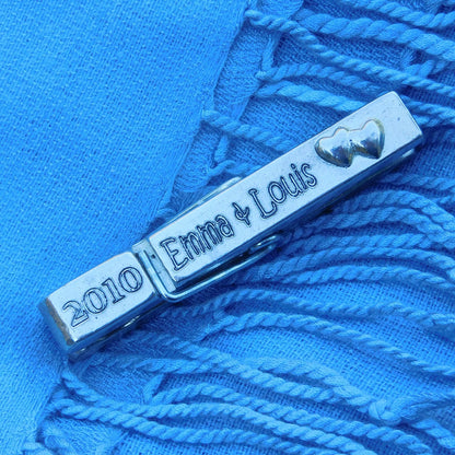 Personalised Anniversary Clothes Peg Fridge Magnet, Personalised Peg Picture Holder, Handmade, in Finest Pewter, by William Sturt