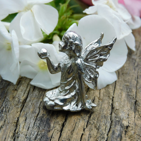 Tiny Fairy Figurine, Fairy Gift, Handmade, In Fine Pewter, by William Sturt