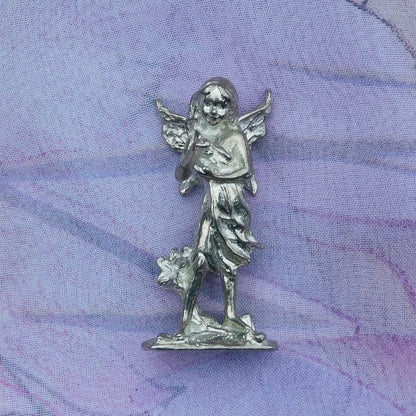 Tiny Flower Fairy Figurine, Fairy Gift, Bella Fairy, Handmade, In Fine Pewter, by William Sturt