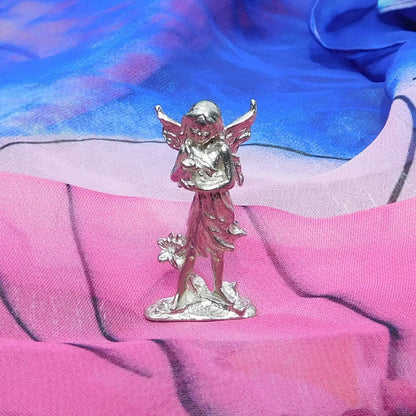 Tiny Flower Fairy Figurine, Fairy Gift, Bella Fairy, Handmade, In Fine Pewter, by William Sturt