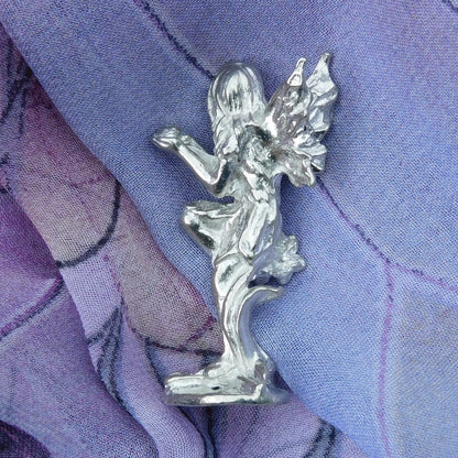 Tiny Flower Fairy Figurine, Fairy Gift, Luna Fairy, Handmade, In Fine Pewter, by William Sturt