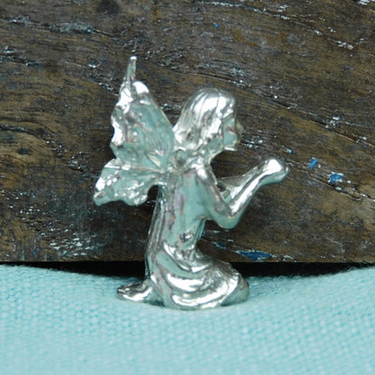 Tiny Flower Fairy Figurine, Fairy Gift, Pixie Fairy, Handmade, In Fine Pewter, by William Sturt