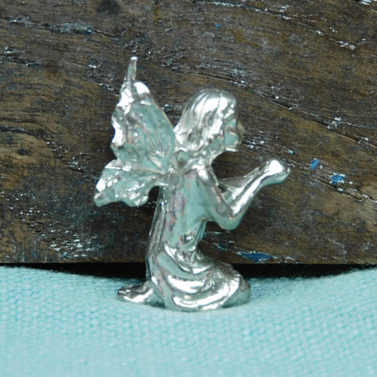 Tiny Flower Fairy Figurine, Fairy Gift, Pixie Fairy, Handmade, In Fine Pewter, by William Sturt