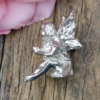 Tiny Flower Fairy Figurine, Fairy Gift, Viola Fairy, Handmade, In Fine Pewter, by William Sturt