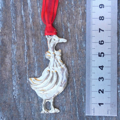Goose Christmas Decoration, Goose Decoration, Handmade, in Finest Pewter, by William Sturt