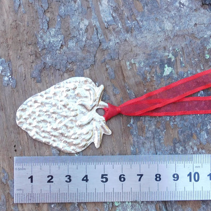 Strawberry Christmas Decoration, Strawberry Decoration, Handmade, in Finest Pewter, by William Sturt