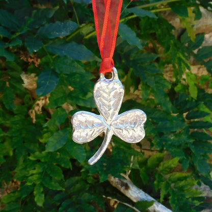 Clover Christmas Decoration, Clover Decoration, Handmade, in Finest Pewter, by William Sturt