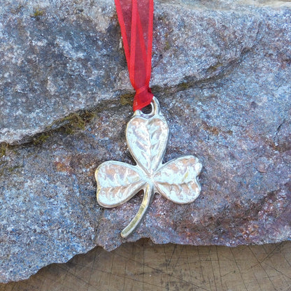 Clover Christmas Decoration, Clover Decoration, Handmade, in Finest Pewter, by William Sturt
