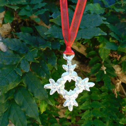 Snowflake Christmas Decoration, Snowflake Decoration, Handmade, in Finest Pewter, by William Sturt