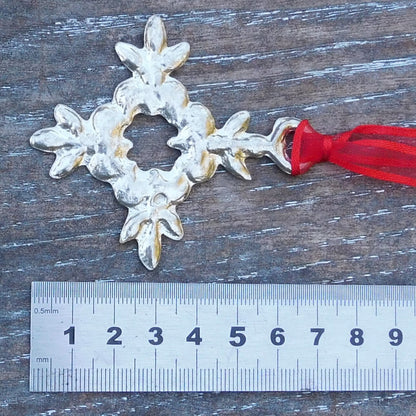 Snowflake Christmas Decoration, Snowflake Decoration, Handmade, in Finest Pewter, by William Sturt