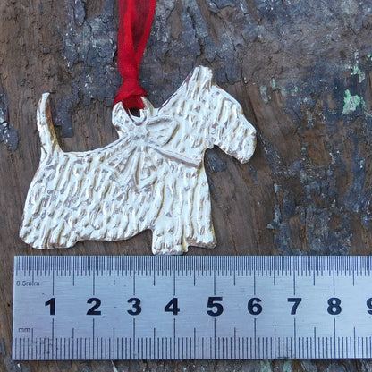 Scotty Dog Christmas Decoration, Scotty Decoration, Handmade, in Finest Pewter, by William Sturt
