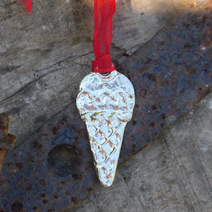 Ice Cream Christmas Decoration, Icecream Decoration, Handmade, in Finest Pewter, by William Sturt