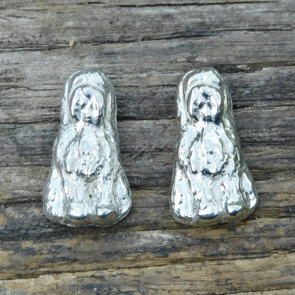 Old English Sheepdog Cufflinks, Handcast Pewter Cufflinks, Polished Finish