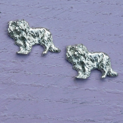 Cavalier King Charles Spaniel Cufflinks, Handcast Pewter Cufflinks, Polished Finish