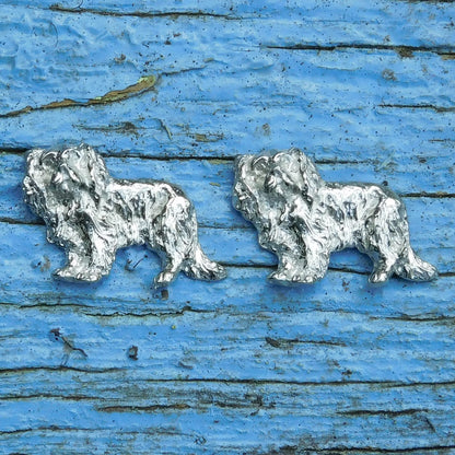 Cavalier King Charles Spaniel Cufflinks, Handcast Pewter Cufflinks, Polished Finish